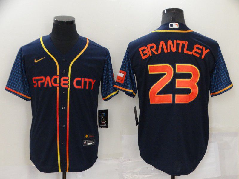 Men Houston Astros #23 Brantley Blue City Edition Game Nike 2022 MLB Jerseys